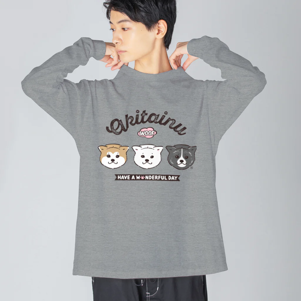 茉莉香｜Marikaの秋田犬ブラザーズ Big Long Sleeve T-Shirt