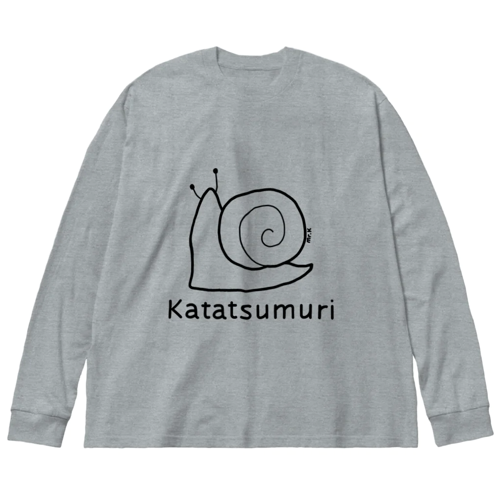 MrKShirtsのKatatsumuri (カタツムリ) 黒デザイン ビッグシルエットロングスリーブTシャツ