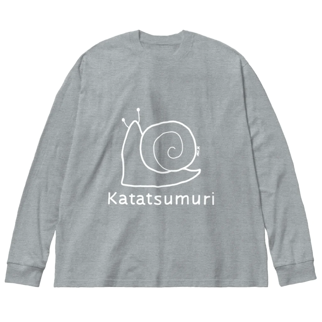 MrKShirtsのKatatsumuri (カタツムリ) 白デザイン Big Long Sleeve T-Shirt