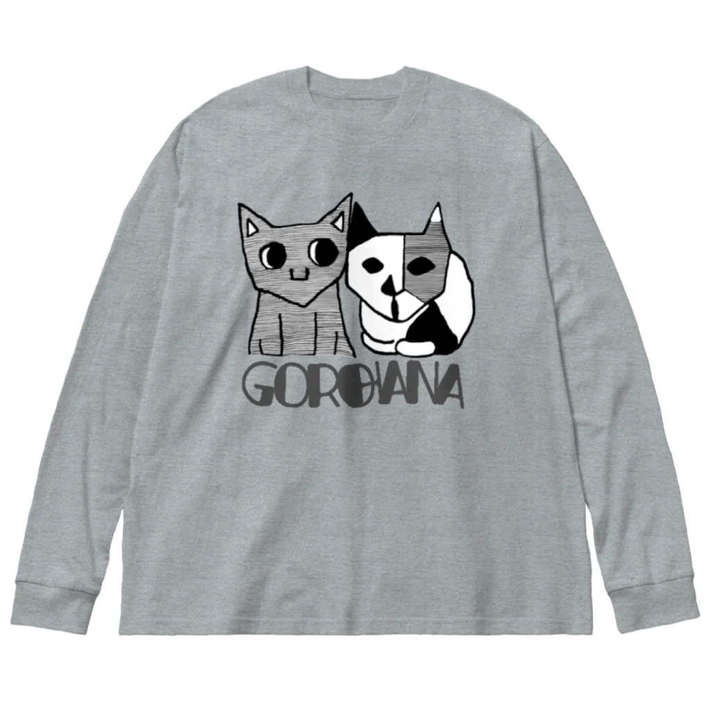 宇宙の真理ナビゲーターSunsCrystal's Shopの【猫】目覚めた猫の漫画『ごろとはな』-GOROHANA- Big Long Sleeve T-Shirt