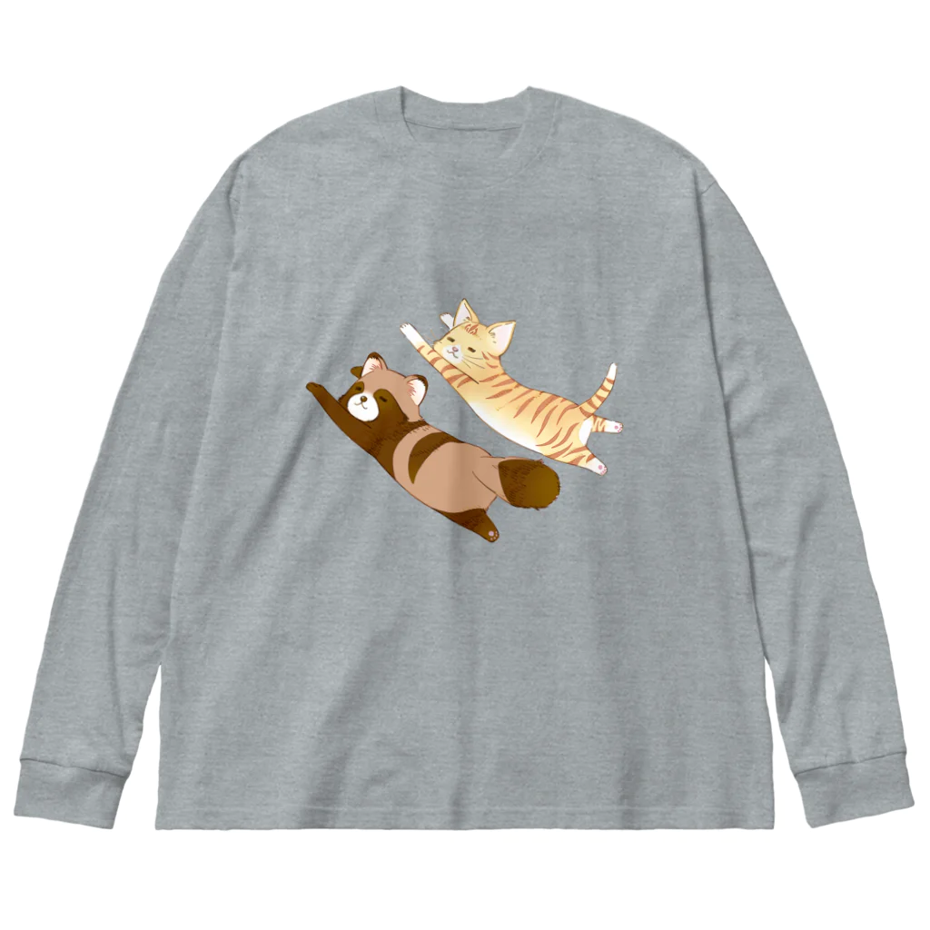 あむぽん*（たぬき）のねころびにゃんぽんず Big Long Sleeve T-Shirt