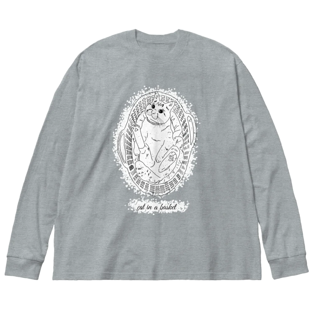 小鳥と映画館のバスケットに入った猫 Big Long Sleeve T-Shirt