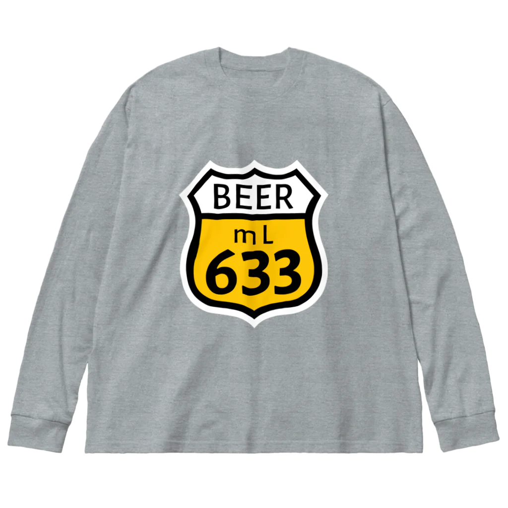 無水屋の【ROUTE 66風】BEER 633 (瓶なし) ビッグシルエットロングスリーブTシャツ