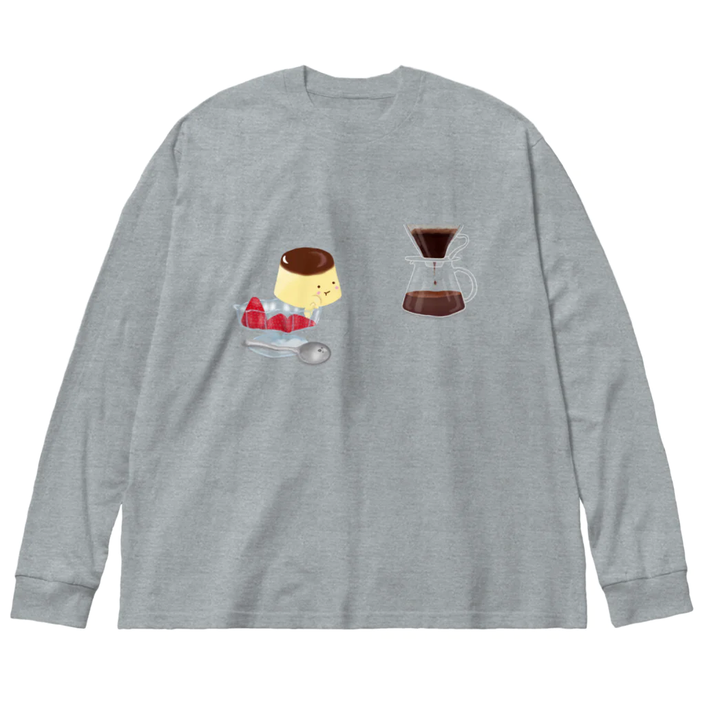 mifの物想いプリンネ🍮☕️ ビッグシルエットロングスリーブTシャツ