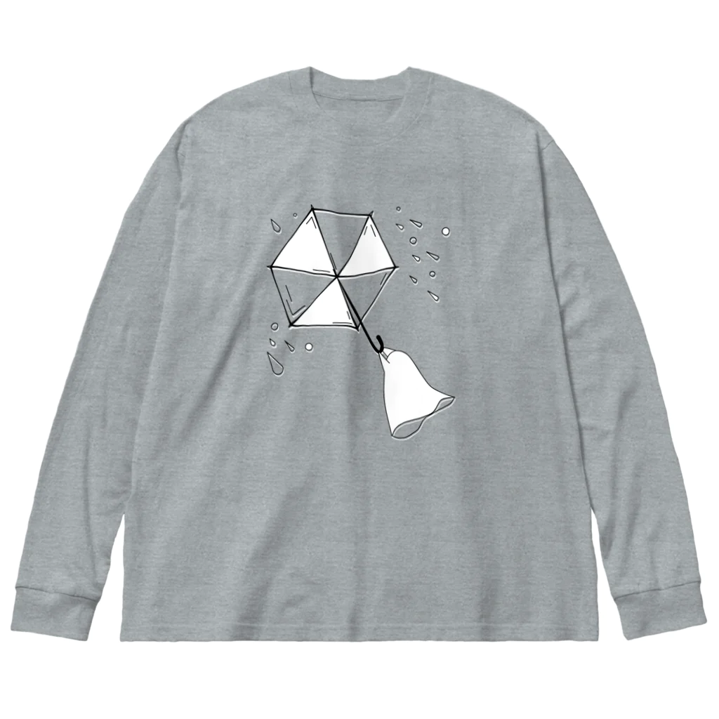 きのうの雑貨店の雨の日おばけちゃん Big Long Sleeve T-Shirt