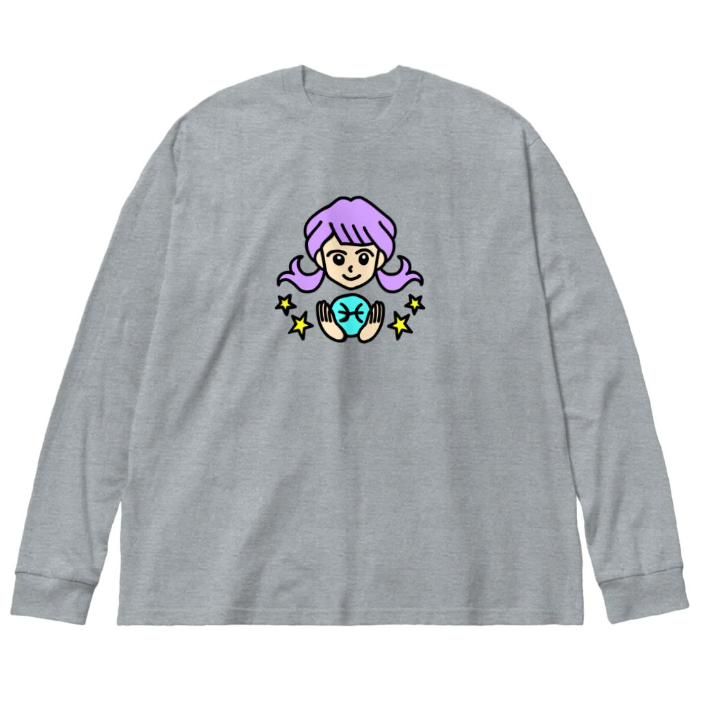 Yukarinaの星座ショップのうお座♓ ビッグシルエットロングスリーブTシャツ