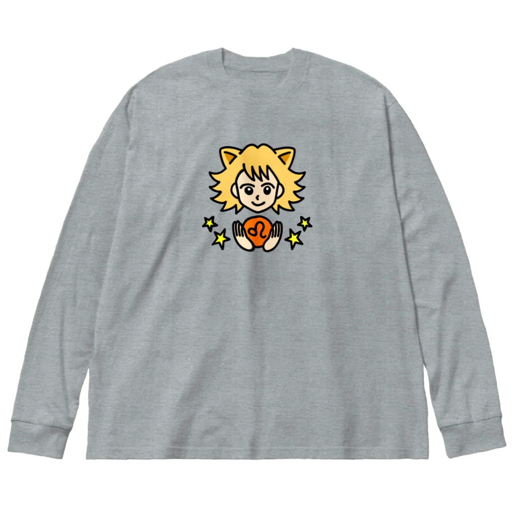 Yukarinaの星座ショップのしし座♌ ビッグシルエットロングスリーブTシャツ