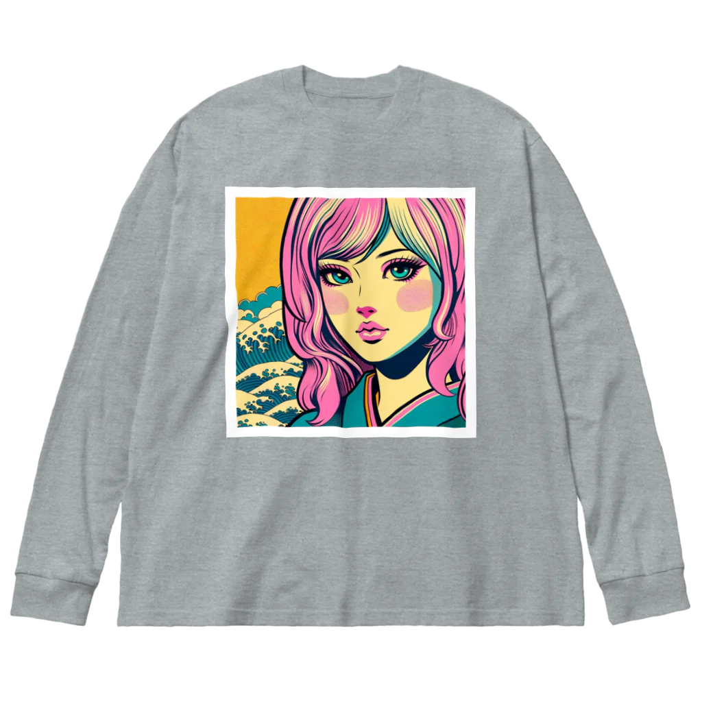 Sunlit Horizonの令和・浮世絵ギャル Big Long Sleeve T-Shirt