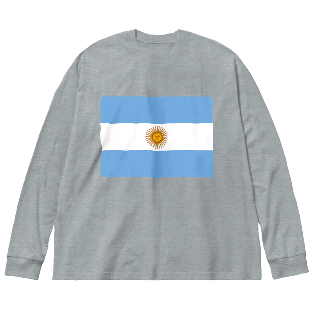 お絵かき屋さんのアルゼンチンの国旗 ビッグシルエットロングスリーブTシャツ