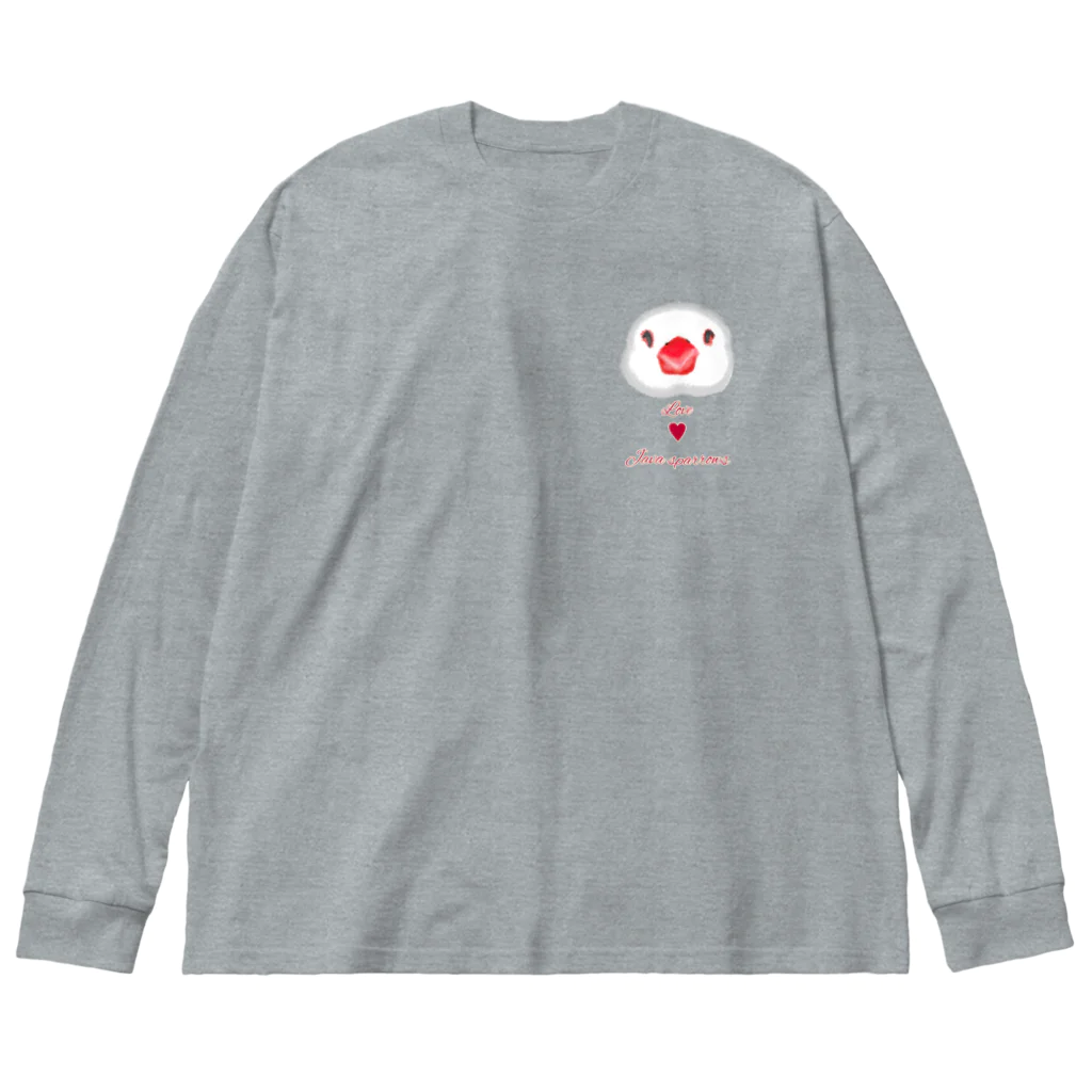 Lily bird（リリーバード）のにこにこ白文鳥② Big Long Sleeve T-Shirt