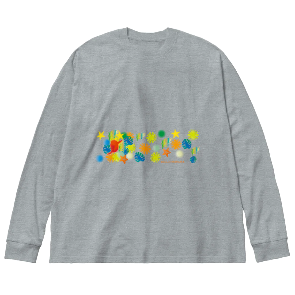 ハロー! オキナワの花とアカショウビン Big Long Sleeve T-Shirt