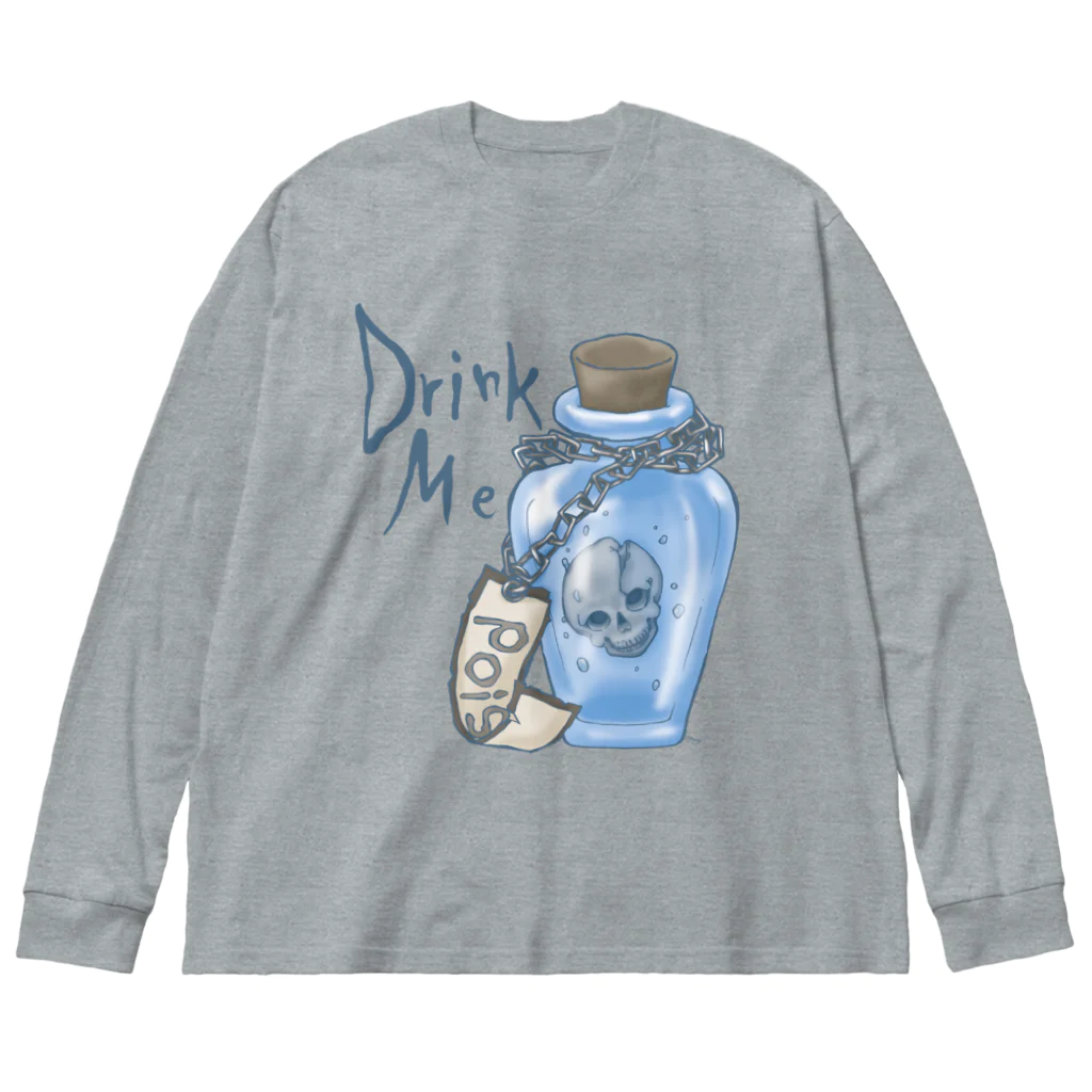 みあまゆあのDrinkMeスカル ビッグシルエットロングスリーブTシャツ