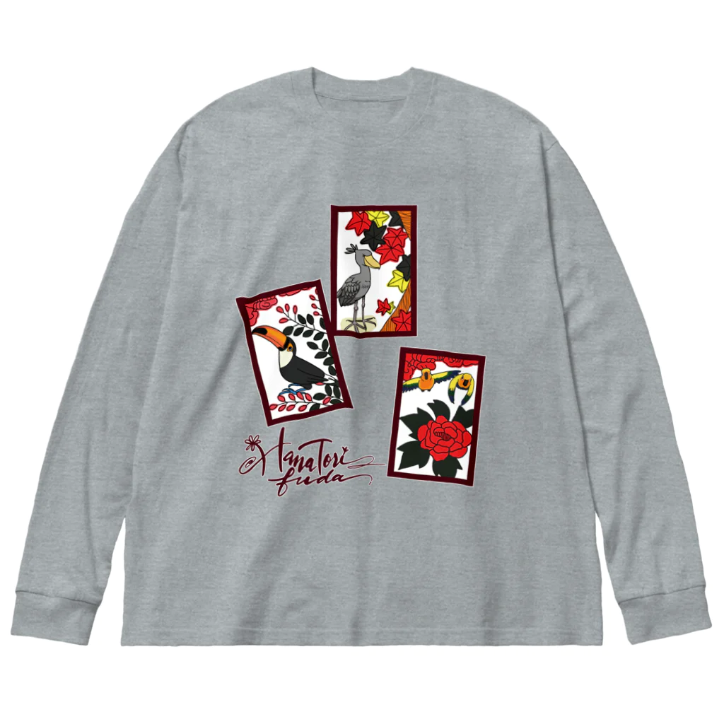 PLUME FACTORY☆  by”SakuraTangpoppo”のはなとり猪鹿蝶（両面） Big Long Sleeve T-Shirt