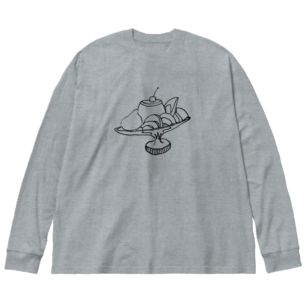 気ままに創作　よろず堂のプリン・ア・ラ・モード　全透過 Big Long Sleeve T-Shirt