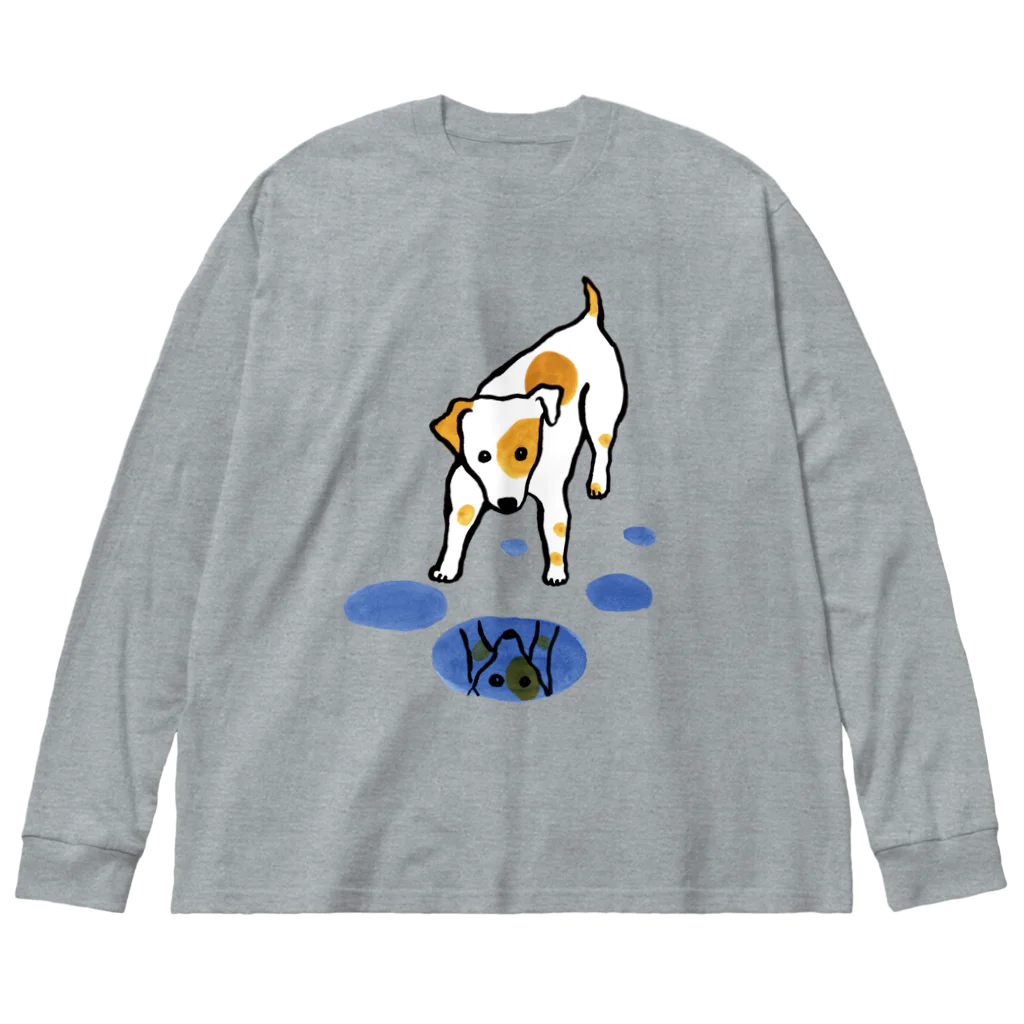 マイマイタケの水たまりと犬さん Big Long Sleeve T-Shirt