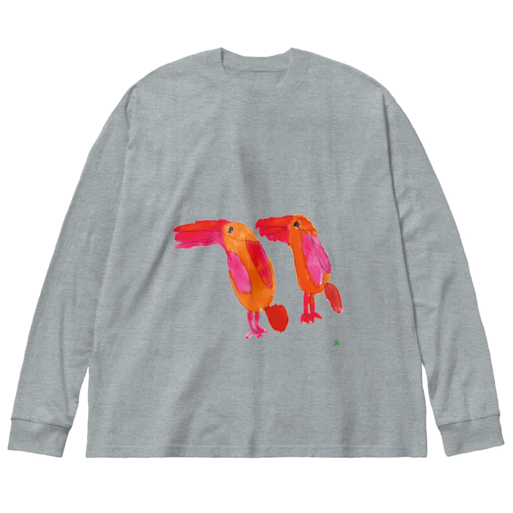 天才アートKYOTOの天才アートKYOTO 長村駿_1 アカショウビン Big Long Sleeve T-Shirt