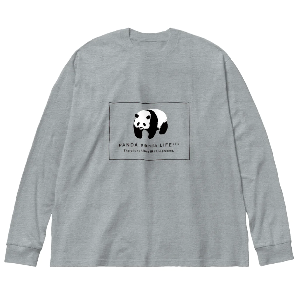 PANDA panda LIFE***ののしのしパンダ　スクエア ビッグシルエットロングスリーブTシャツ