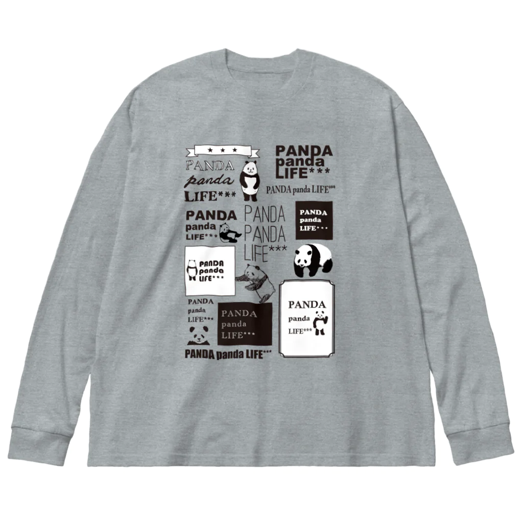 PANDA panda LIFE***のロゴロゴ　パンダ Big Long Sleeve T-Shirt