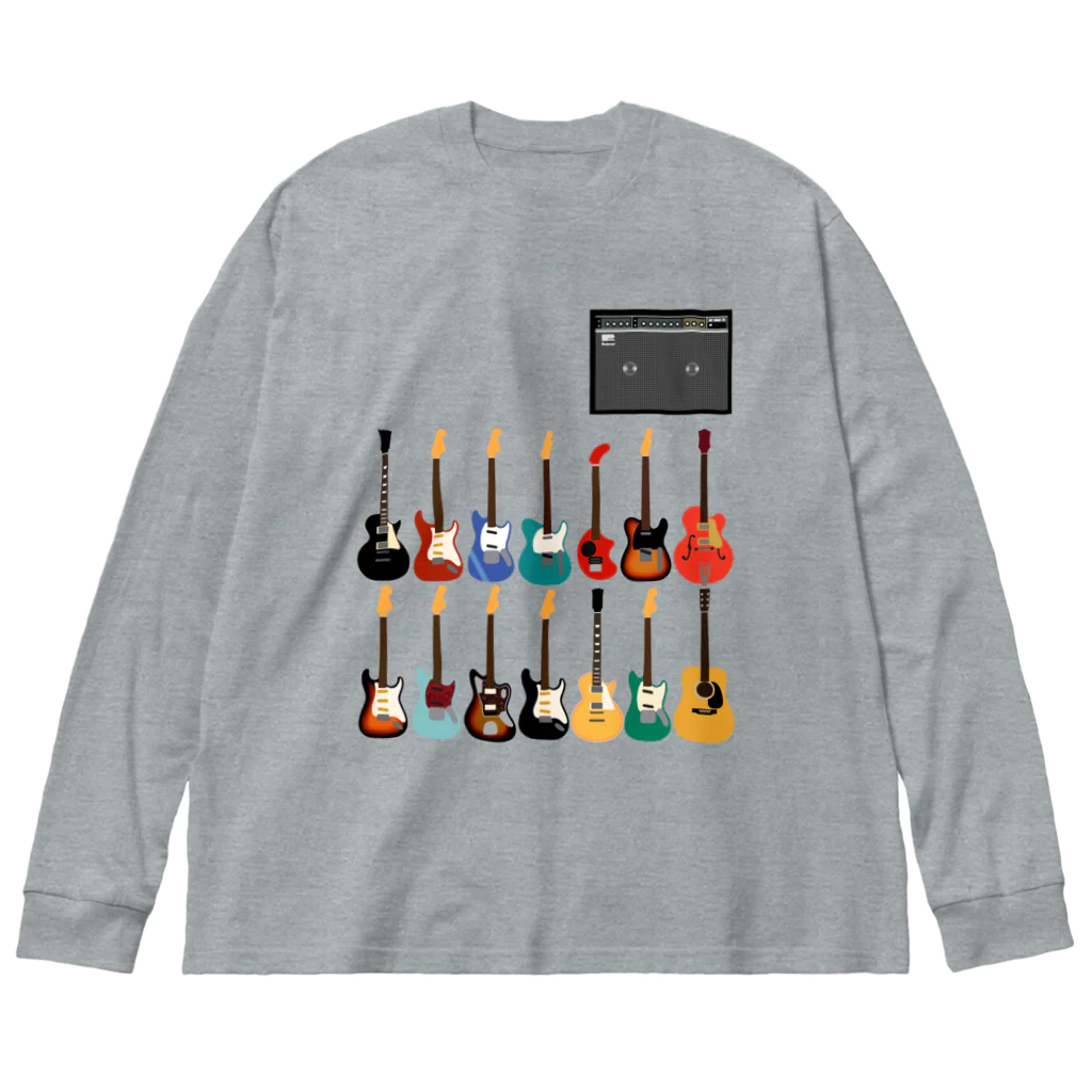 MOCOPOCOのギターとアンプ ビッグシルエットロングスリーブTシャツ