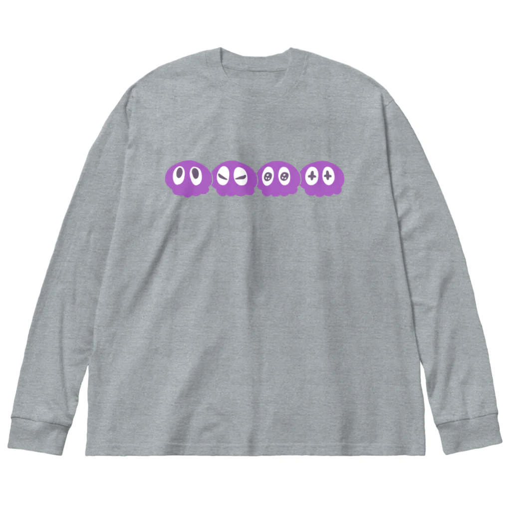 流星街くらげやのよんれんくらげ パープル Big Long Sleeve T-Shirt