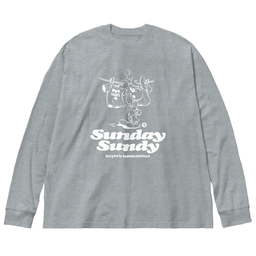 SUNDAYS GRAPHICSのSUNDAY SUNDY No.2 (白ロゴ) ビッグシルエットロングスリーブTシャツ