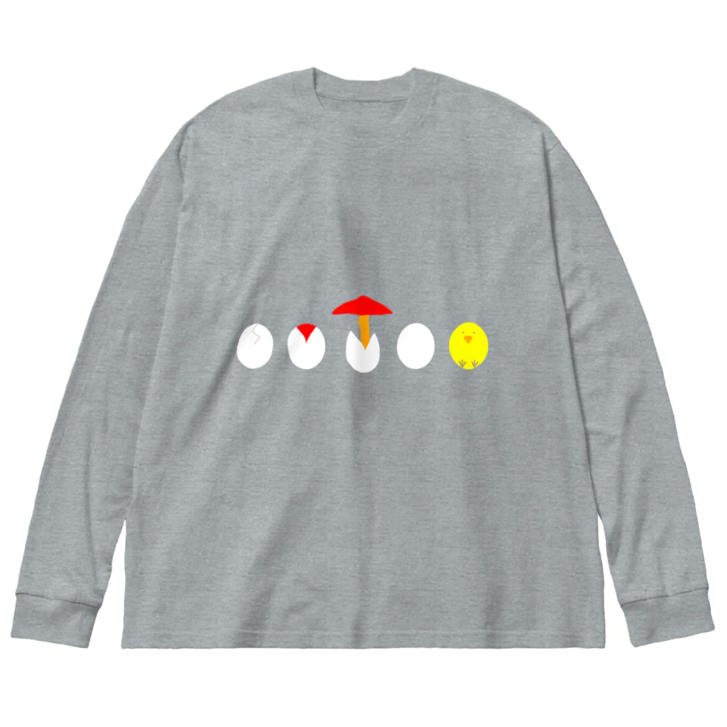 お白湯の脳内のタマゴタケとひよこ Big Long Sleeve T-Shirt