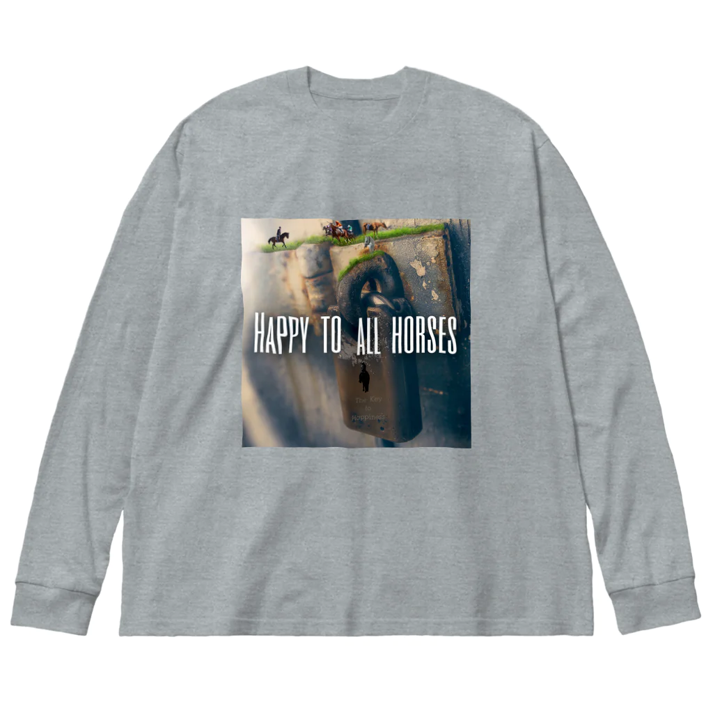 OWAYON ∞ （オワヨン　インフィニティ）の【引退馬支援企画】HAPPY TO ALL HORSES Big Long Sleeve T-Shirt