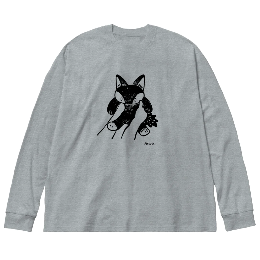 パワショップの抱き上げられしねこちゃん Big Long Sleeve T-Shirt