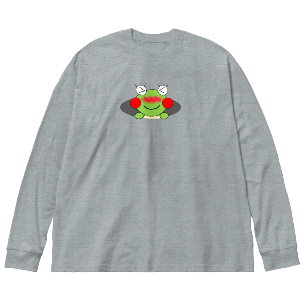 🐸かえるさんと仲間たち🐸の穴に入りたいかえるさん ビッグシルエットロングスリーブTシャツ