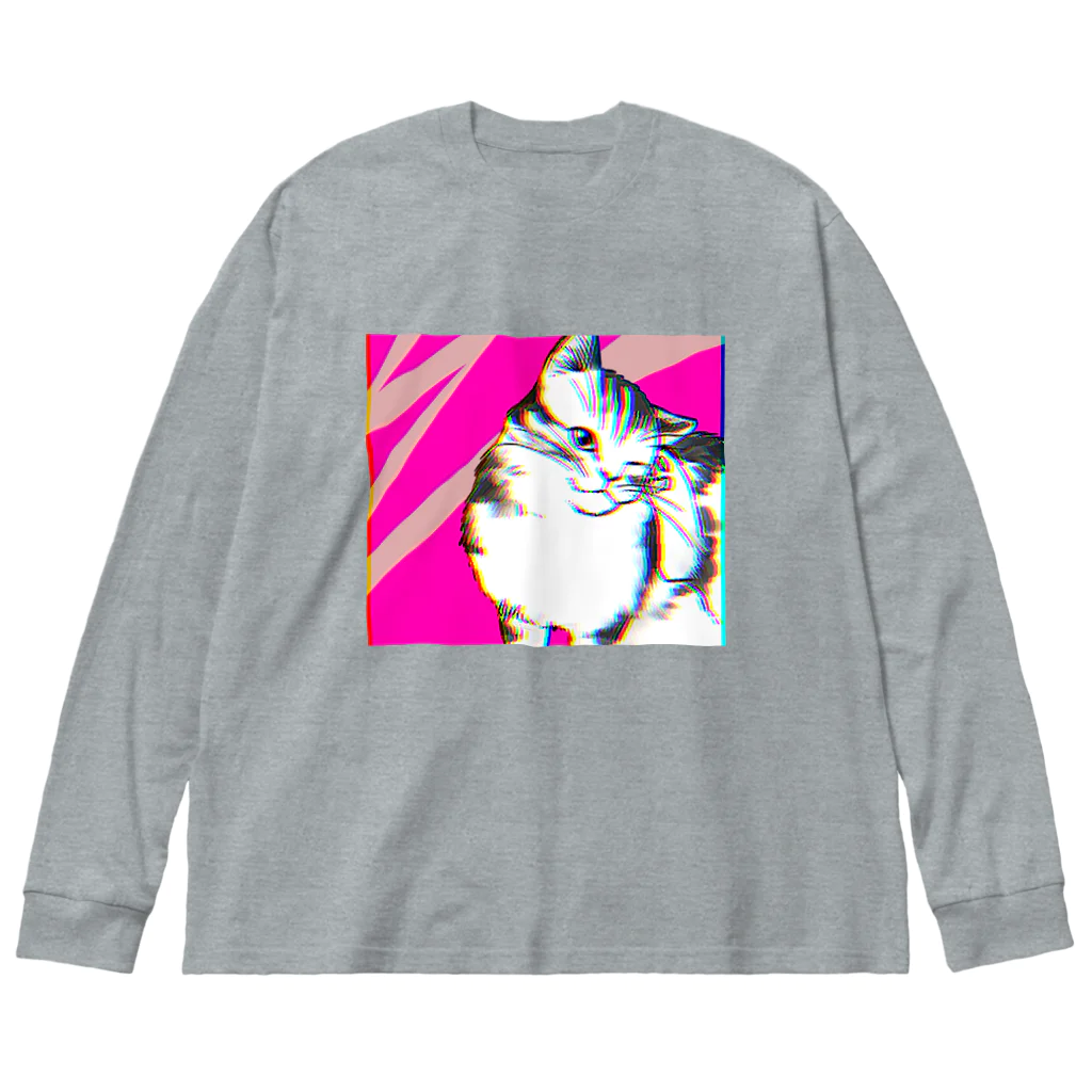 あふぐろ屋の色収差猫 Big Long Sleeve T-Shirt