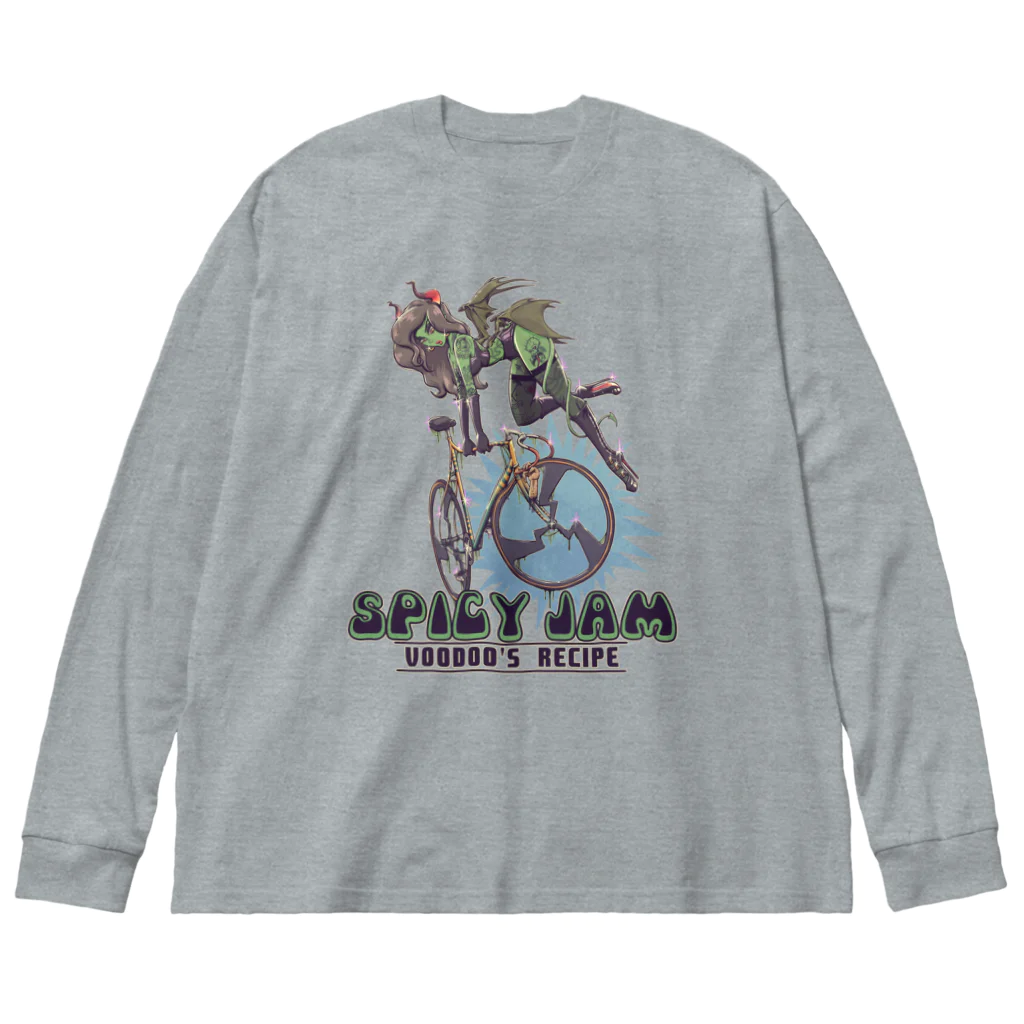 nidan-illustrationの"SPICY JAM" (green) ビッグシルエットロングスリーブTシャツ