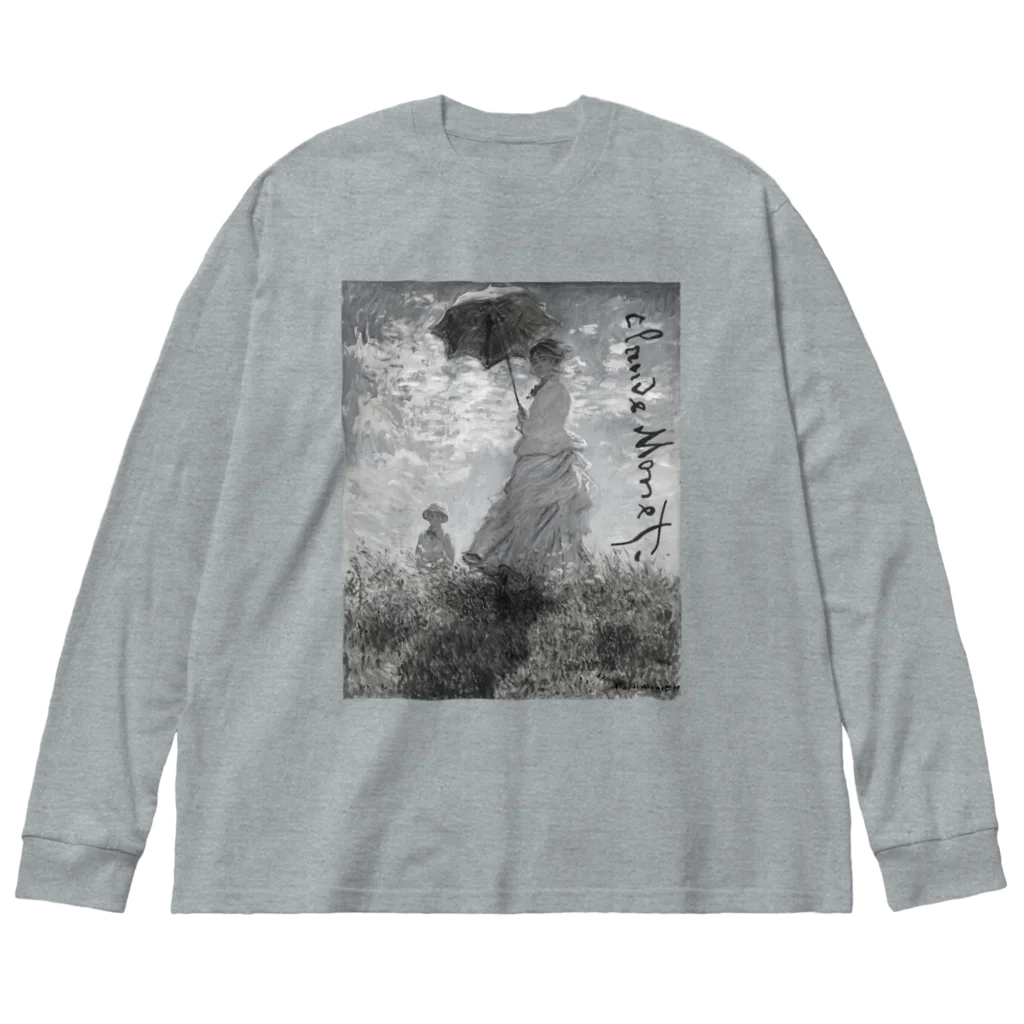 Takahashijunのモネ　散歩、日傘の女　モノトーン Big Long Sleeve T-Shirt