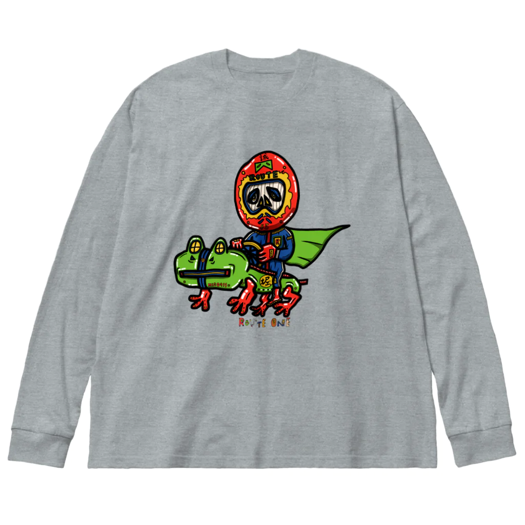 oekaki/ROUTE ONEのカエルライダー★まこちゃん Big Long Sleeve T-Shirt