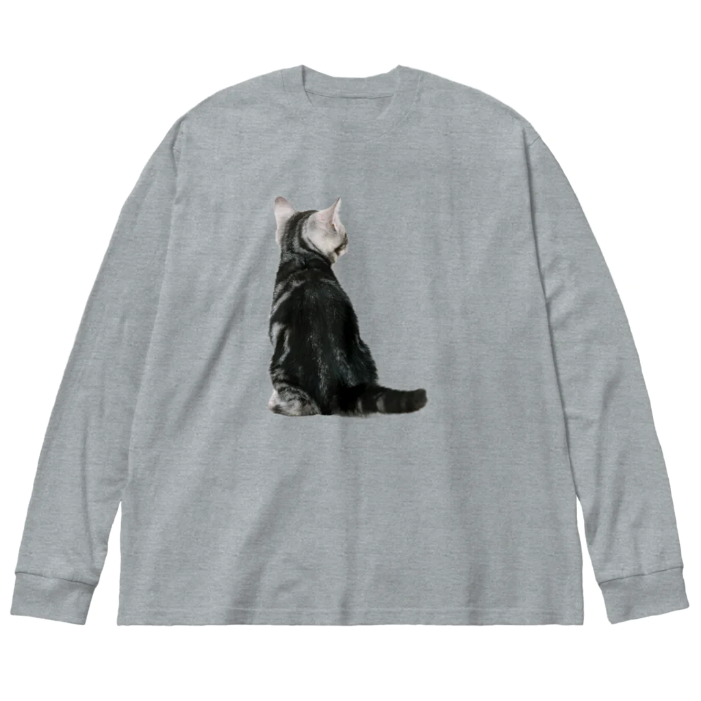 Rubbishの子猫の後ろ姿 ビッグシルエットロングスリーブTシャツ