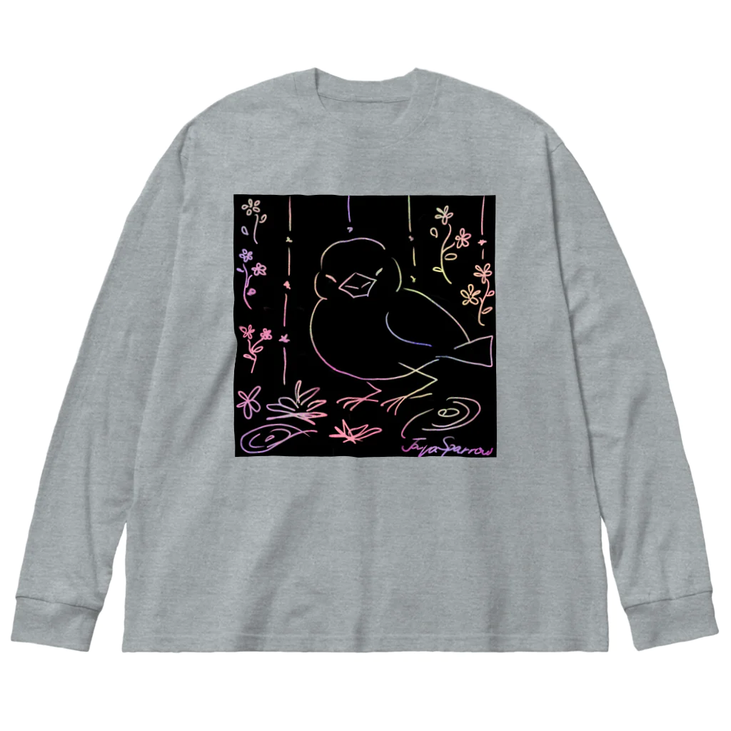 Lily bird（リリーバード）の文鳥スクラッチ Big Long Sleeve T-Shirt