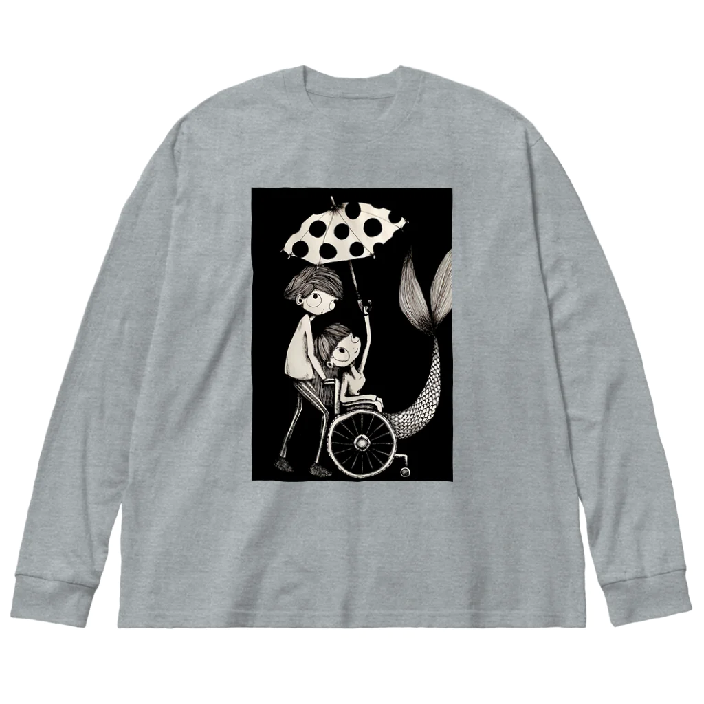 mermaidの雨の日の人魚 Big Long Sleeve T-Shirt