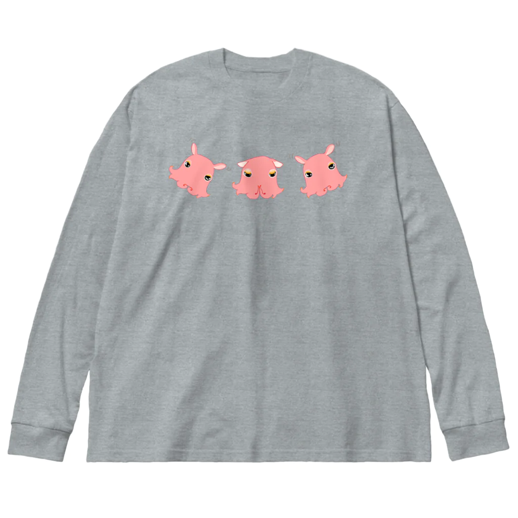 LalaHangeulの3匹のメンダコさん Big Long Sleeve T-Shirt