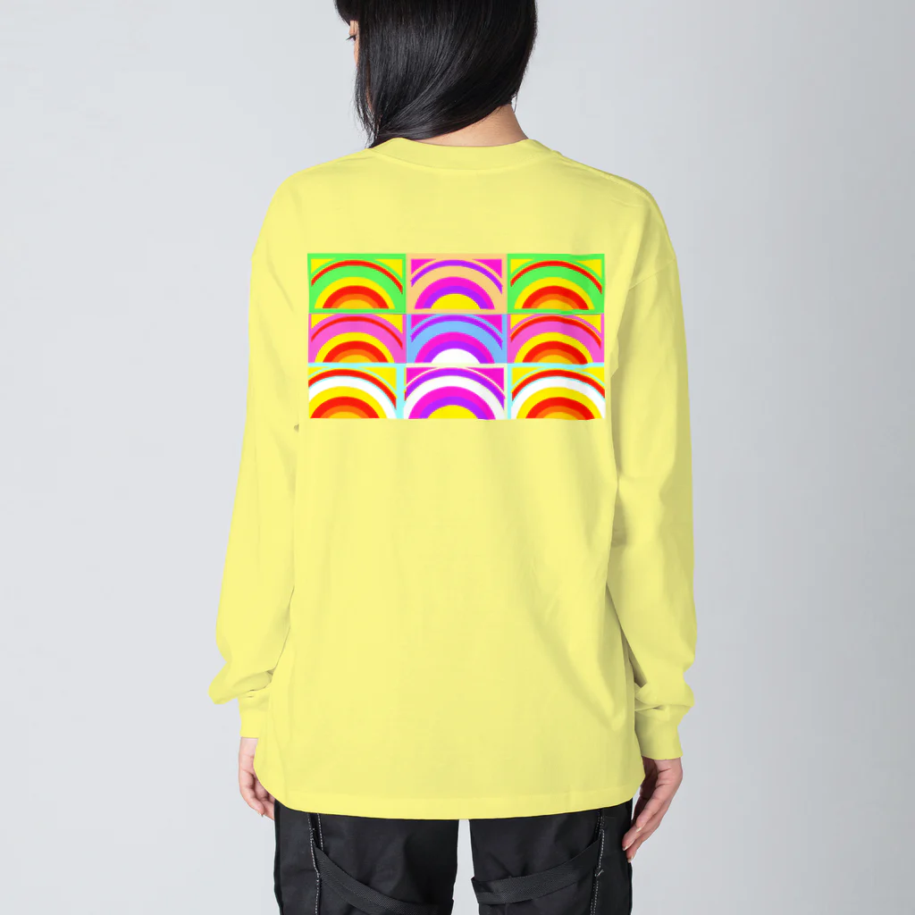 ✨🌈✨ユラクラカン🇯🇵 ✨🌈✨の🌈レインボーサンライズ🌈 ビッグシルエットロングスリーブTシャツ