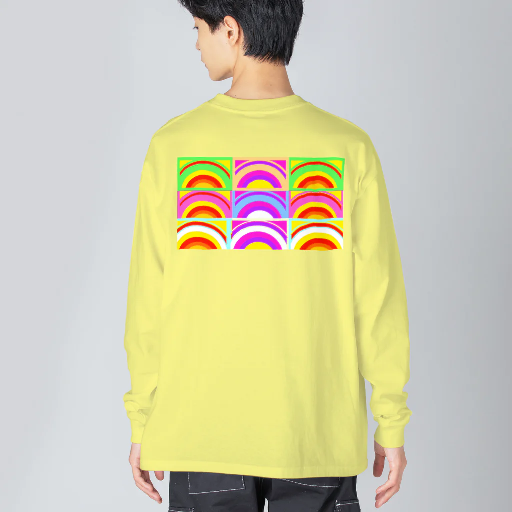 ✨🌈✨ユラクラカン🇯🇵 ✨🌈✨の🌈レインボーサンライズ🌈 ビッグシルエットロングスリーブTシャツ