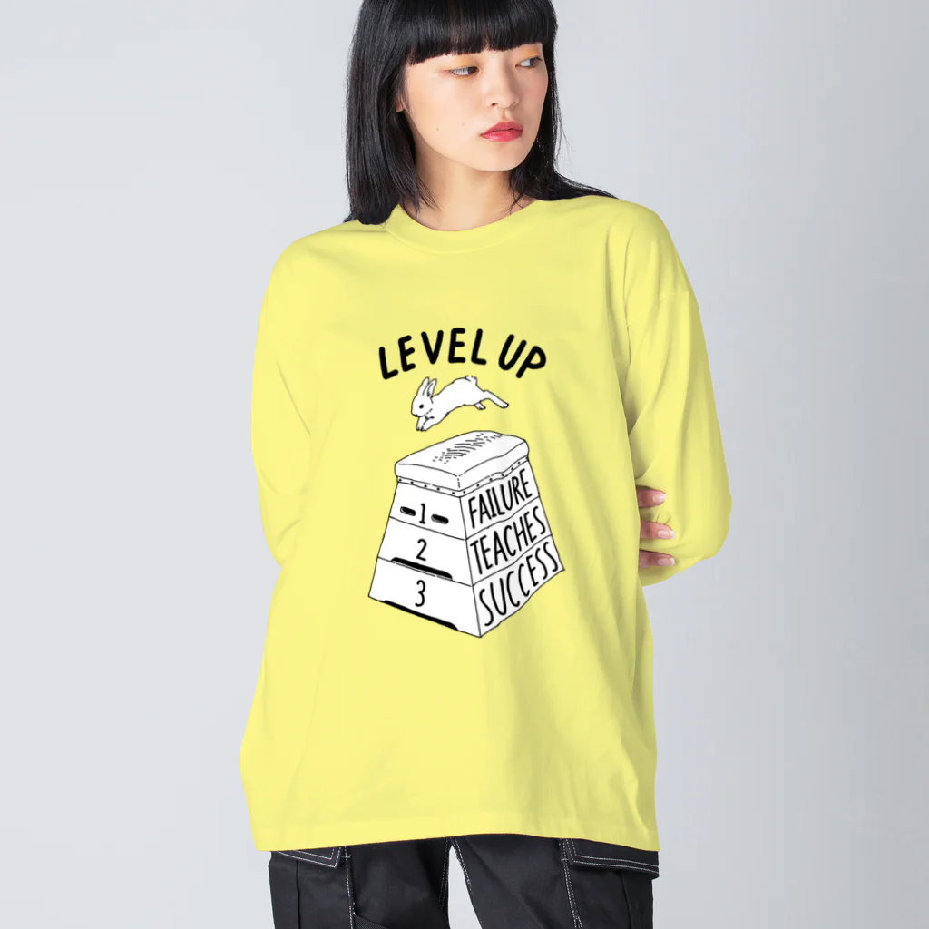 ねこぜもんのLEVEL UP FTS くろいロゴ Big Long Sleeve T-Shirt