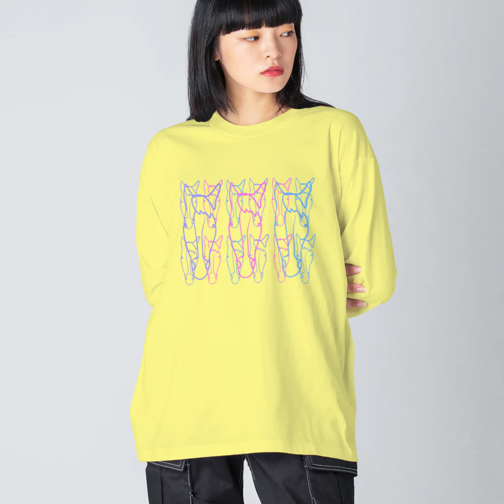 おはる屋さんのカラフルな馬さん Big Long Sleeve T-Shirt