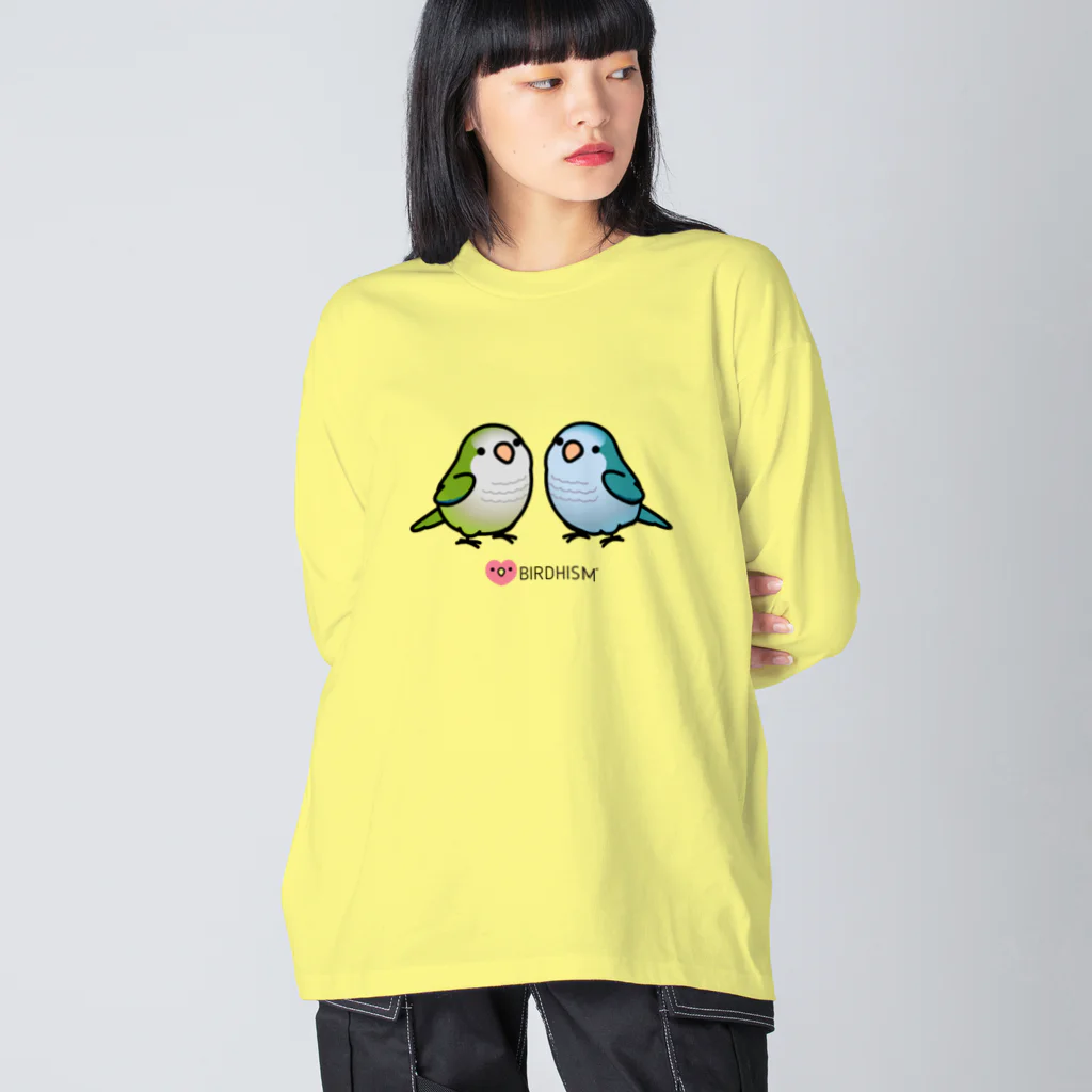 Cody the LovebirdのChubby Bird 仲良しオキナインコ Big Long Sleeve T-Shirt