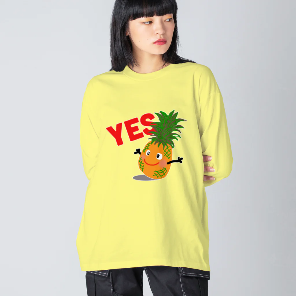 MZグラフィックスのパイナップル　YES Big Long Sleeve T-Shirt