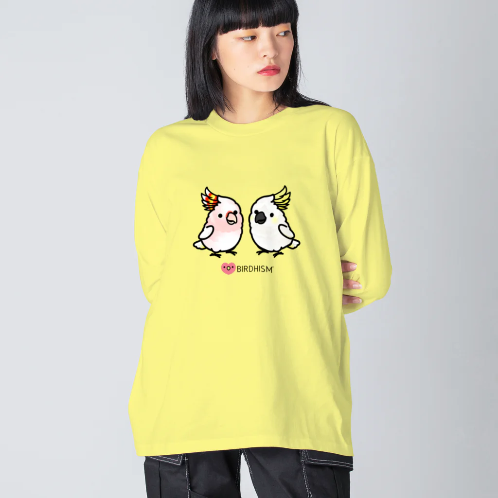 Cody the Lovebirdの仲良しクルマサカオウム&キバタン Chubby Bird ビッグシルエットロングスリーブTシャツ