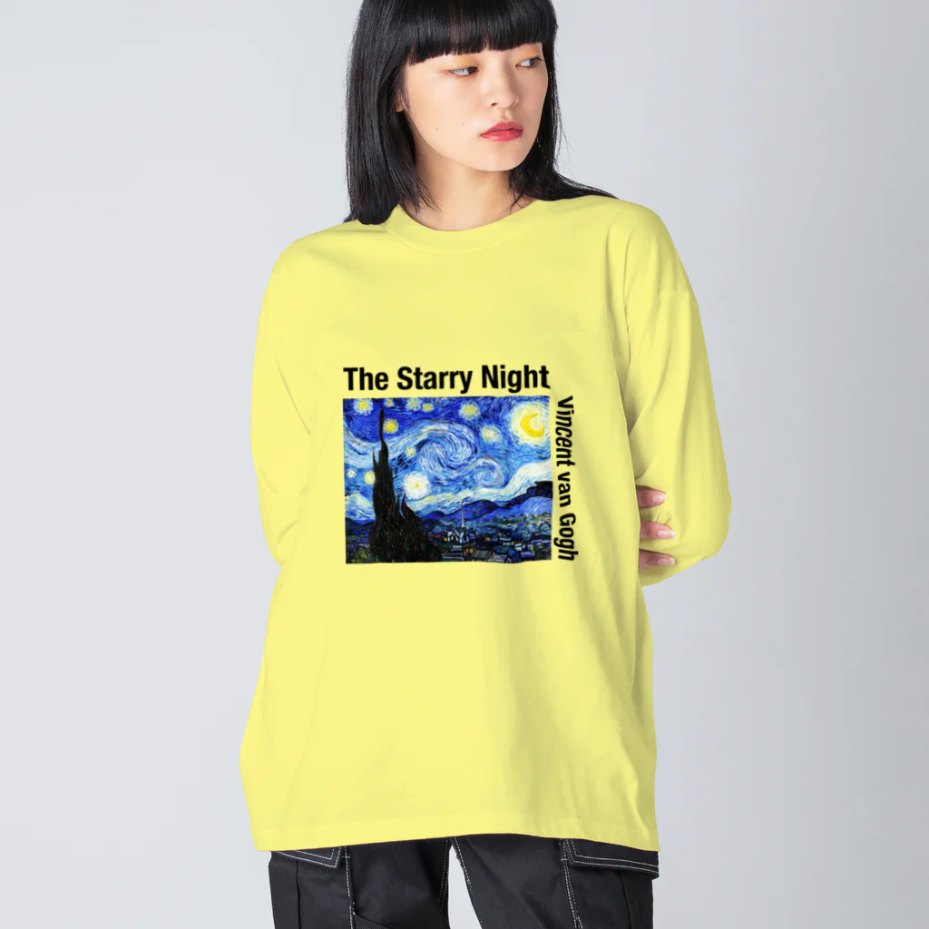 art-laboratory 絵画、芸術グッズのゴッホの星月夜 Tシャツ Big Long Sleeve T-Shirt