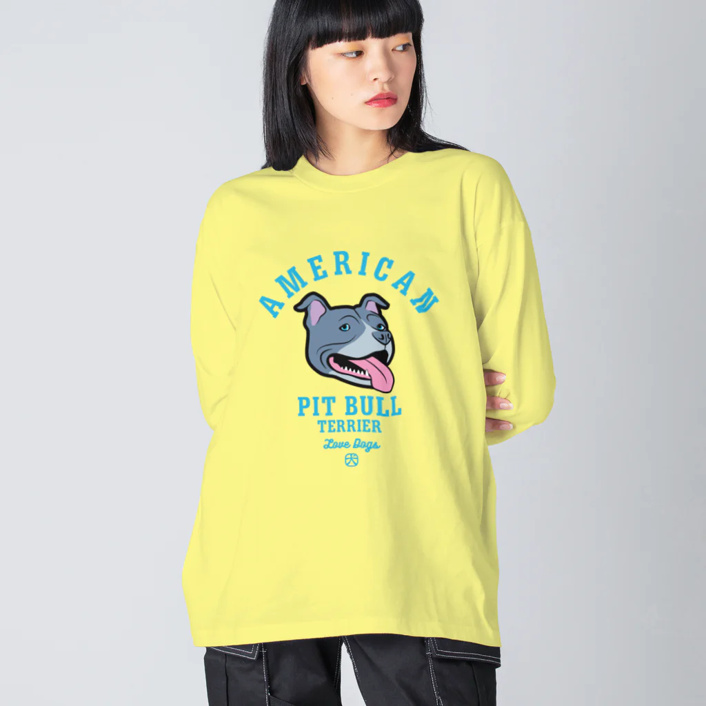 LONESOME TYPE ススのLove❤️Dogs（アメリカンピットブルテリア・青鼻） Big Long Sleeve T-Shirt