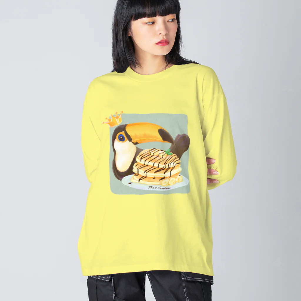 よふかしパーティーのオニオオハシパンケーキ ビッグシルエットロングスリーブTシャツ