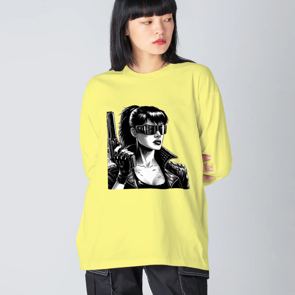 kangekiのサイバーパンクガールNo.8 Big Long Sleeve T-Shirt