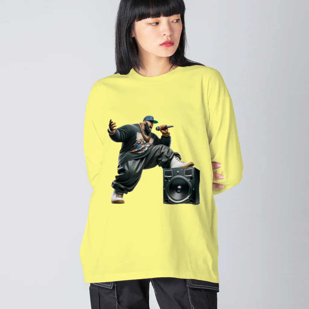 hoodie styleの伝説のヒップホッパー ビッグシルエットロングスリーブTシャツ