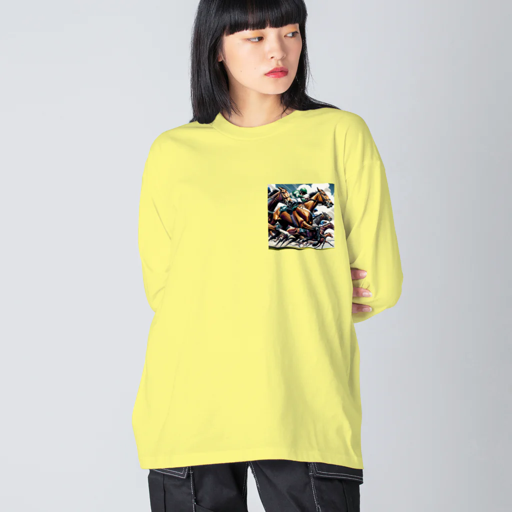 legendary horseのゴール前1ハロン、それは競馬の魂が燃え上がる瞬間 Big Long Sleeve T-Shirt